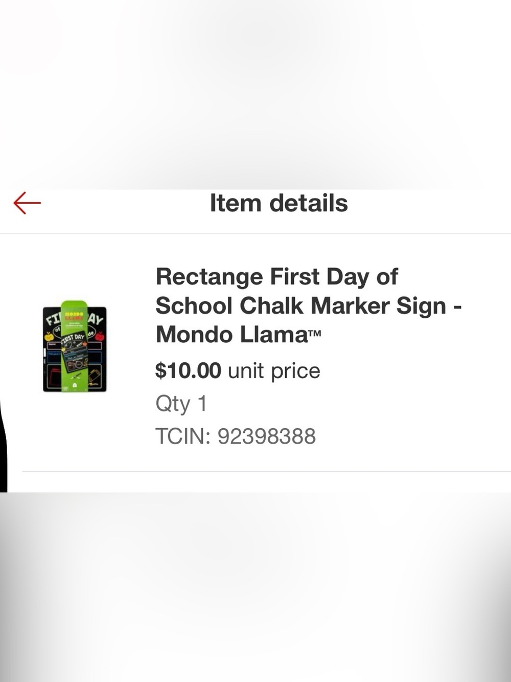NEW Mondo Llama Black Rectangle First Day of School Chalk Marker Sign